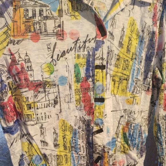 Ali Miles Multicolor City Abstract Shirt - Picture 3 of 16